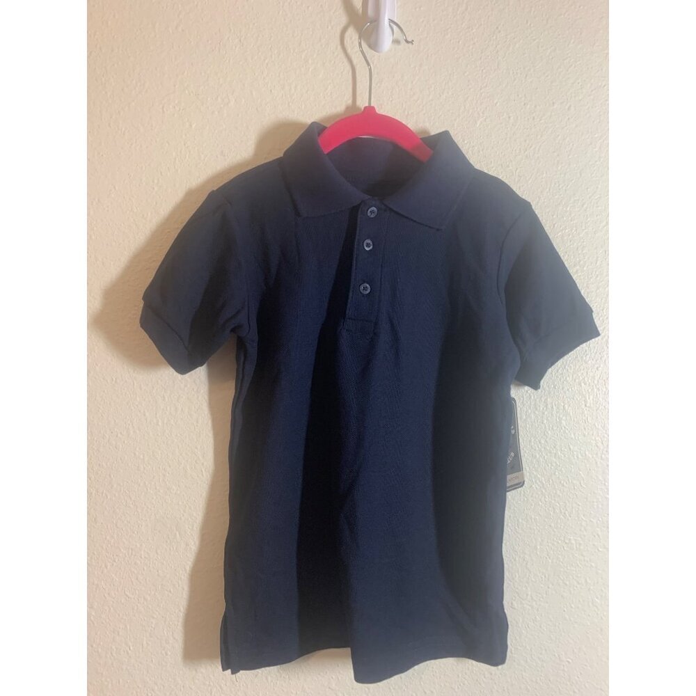 NWT 2 Pieces School Uniform Navy Blue Shirt Kids Size XS (4/5) Polo Preppy AC6